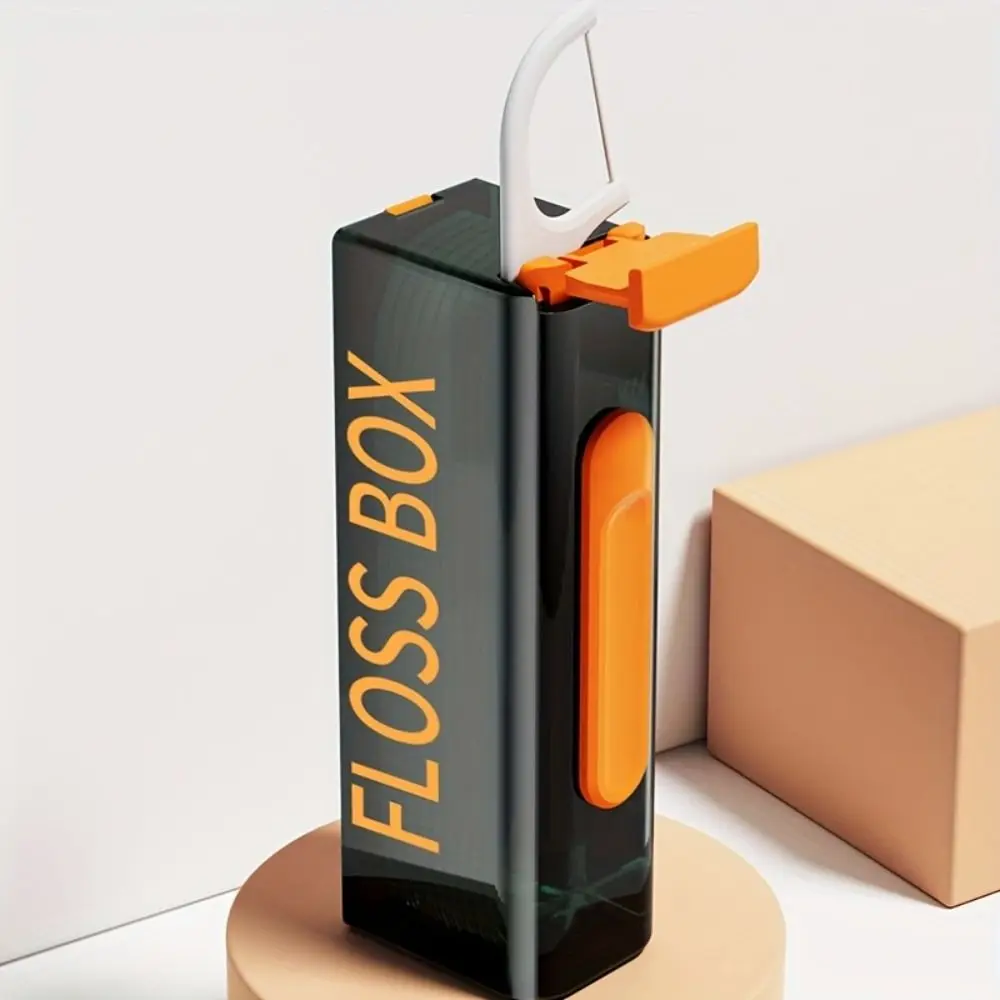 Mini Automatic Pop-Up Dental Floss Box Reusable Dustproof Dental Floss Pick Dispenser Portable with 10Pcs Dental Floss