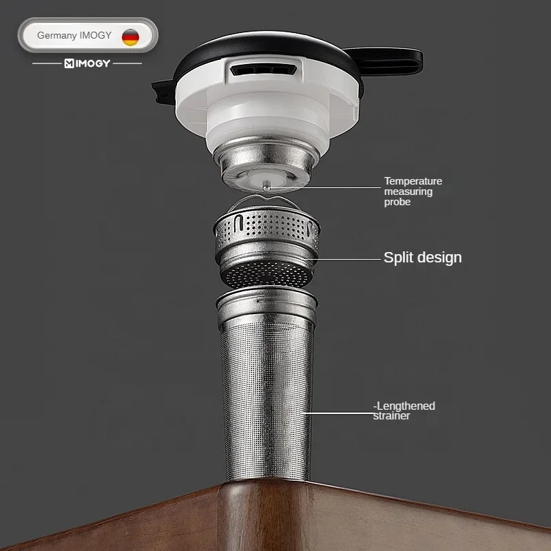 IMOGY All-Titanium Insulated Thermo Jug Intelligent Temperature Display Double-Layer Filter Screen Vacuum Bottle Water Flask