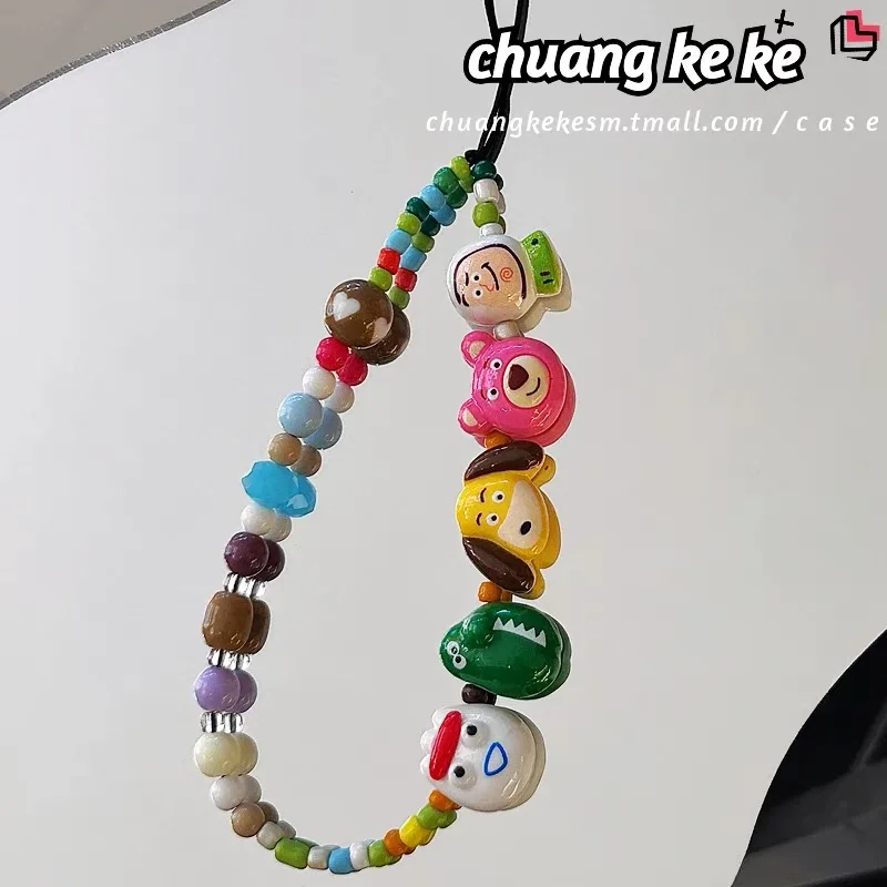 Disney Toy Story Phone Lanyard Hanging Wrist Strap Anti-lost Phone Case Lanyard Cartoon Cute Key Pendant Women Bag Charm Chain