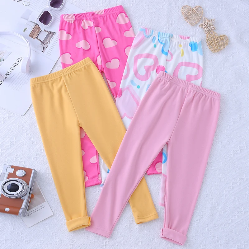4/1 Piece Set For Autumn And Winter Girls Sweet Snd Cute Thick Elastic Leggings For Children Comfortable And Versatile Safe Pant
