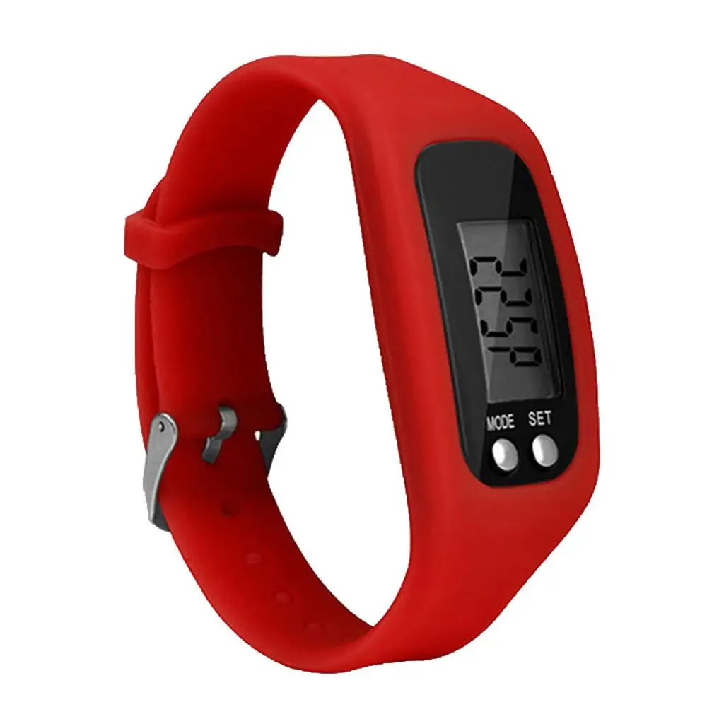 Sport Running Silicone Pedometer Calorie Step Counter Digital Watch Bracelet Watch Pedometer Digital LED Walking Distance Supply