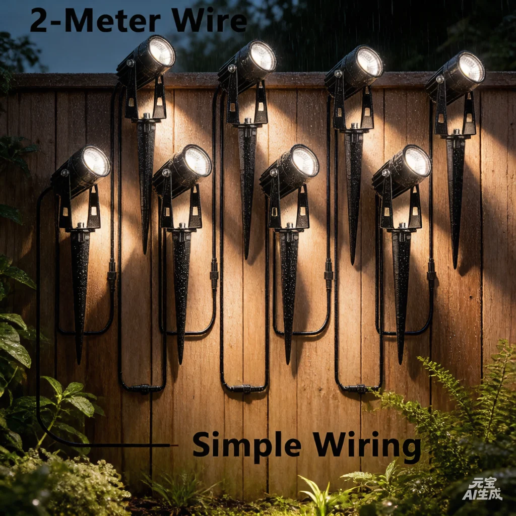 LED Garden Lighting 5W/10W/12W with 2-Meter Wire Waterproof Spike Lawn Lamp Path Spotlights for Terrace Decoration AC220V/110V