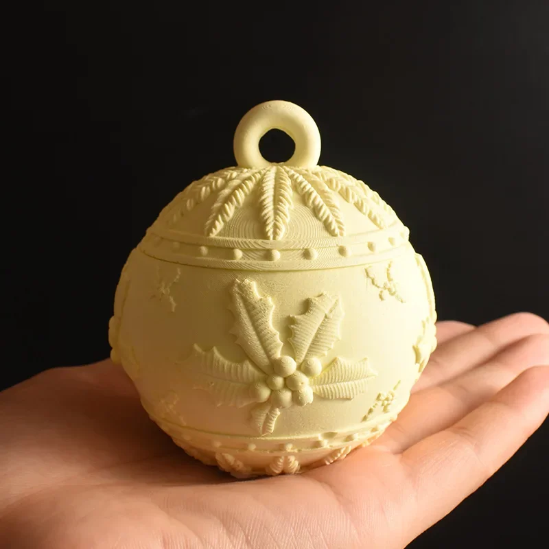 Relief Christmas Holly Berry Candle Cup Silicone Mold Snowflake Candle Holder Silicone Mold Cement Concrete Gypsum Making Mold — zdjęcie 3