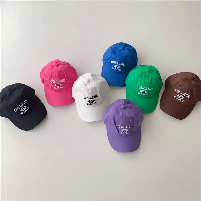 Toddler Baby Boy Girl Baseball Cap Spring Fall Summer Children Letter Hat Kids Flat-brimmed Embroidered Hats