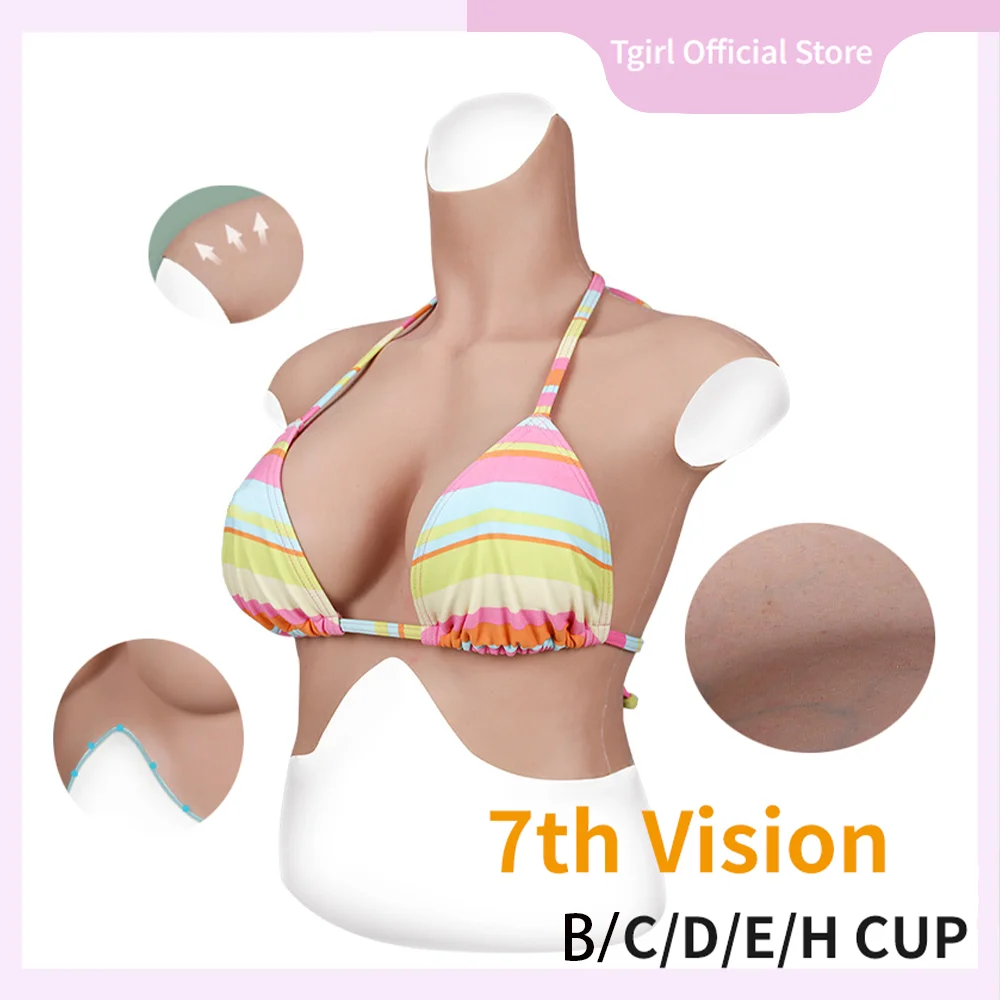 Tgirl Big Fake Boobs Drag Queen Costumes Silicone Breasts Woman Tits Enhancer Prosthesis for Sissy Crossdressers Cosplay CHEST