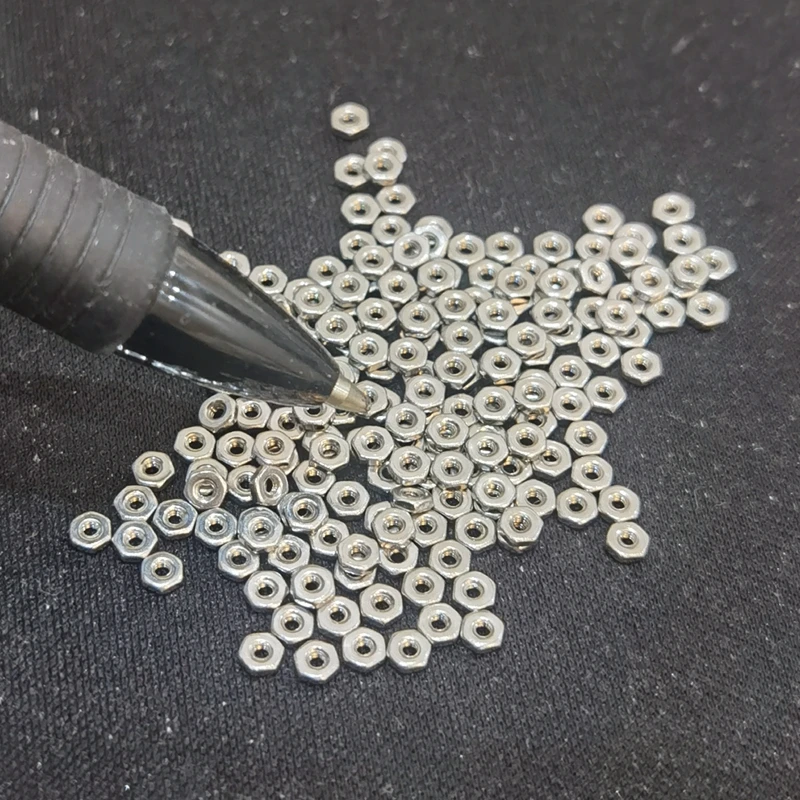 Brass Nickel Plated Small Hex Nut M1.0~M1.6 Miniature Mini Nut Micro Nut