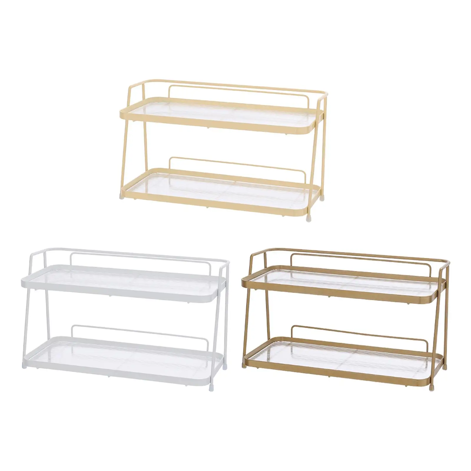 Spice Organizer Rack Double Layer Free Standing Bathroom Countertop Organizer for Dresser Cabinet Bedroom Perfume Spice