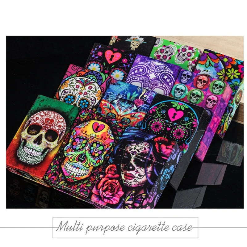 1Pcs Random Skull Pattern Smoking Cigarette Case Box Holder Cigar Tobacco Holder Storage Container Smoking Accessories image 4