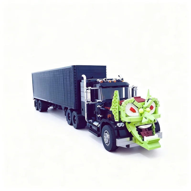 4055pcs MOC Creator Expert MXO Happy Toyz Truck 1:18 Scale Model Christmas Gift Creative Home Decor Desk Display Shelf Accent