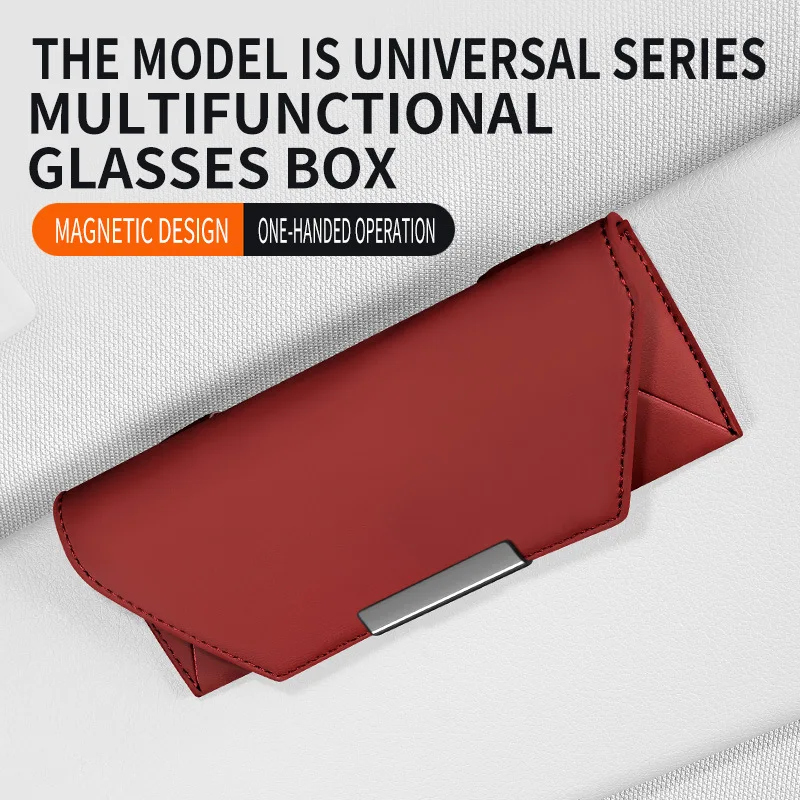 

Car Sun Visor Glasses Holder Car Glasses Case Sunglasses Storage Box Car sunglasses refueling card storage box