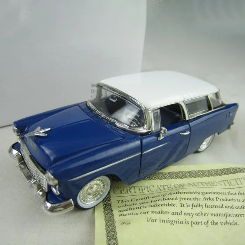 

1:32 Scale 1955 Nomad Blue Classic Car Simulation Alloy Car Model Static Display Collectible Toy Gift Souvenir Decoration