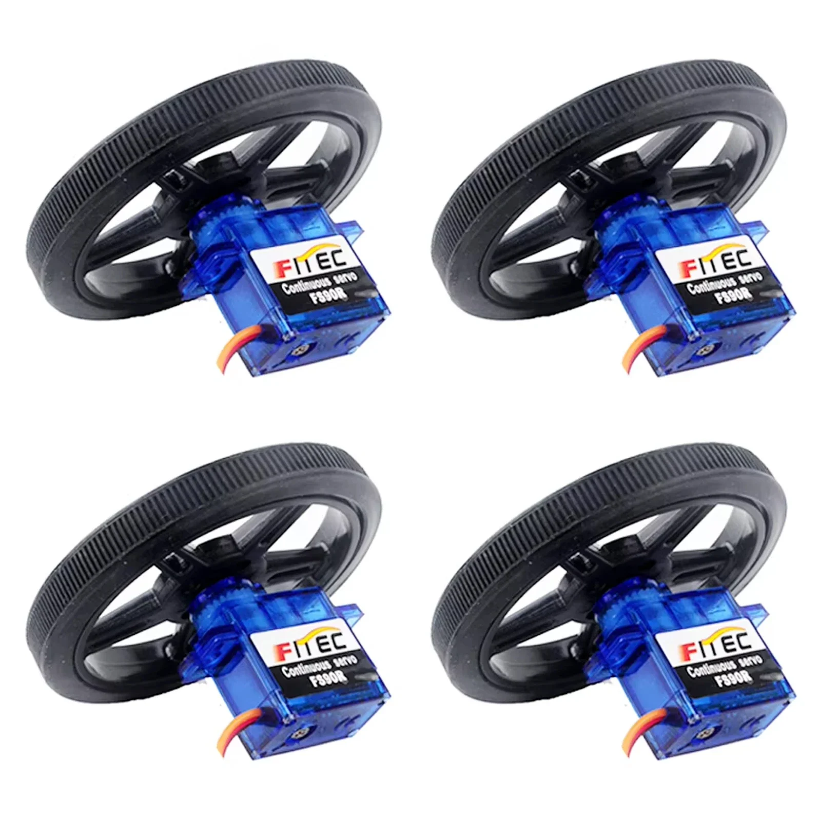 

4Sets Feetech FS90R 360 Degree Continuous Rotation Micro RC Servo with Silicone Wheels for Robotics/RC Car