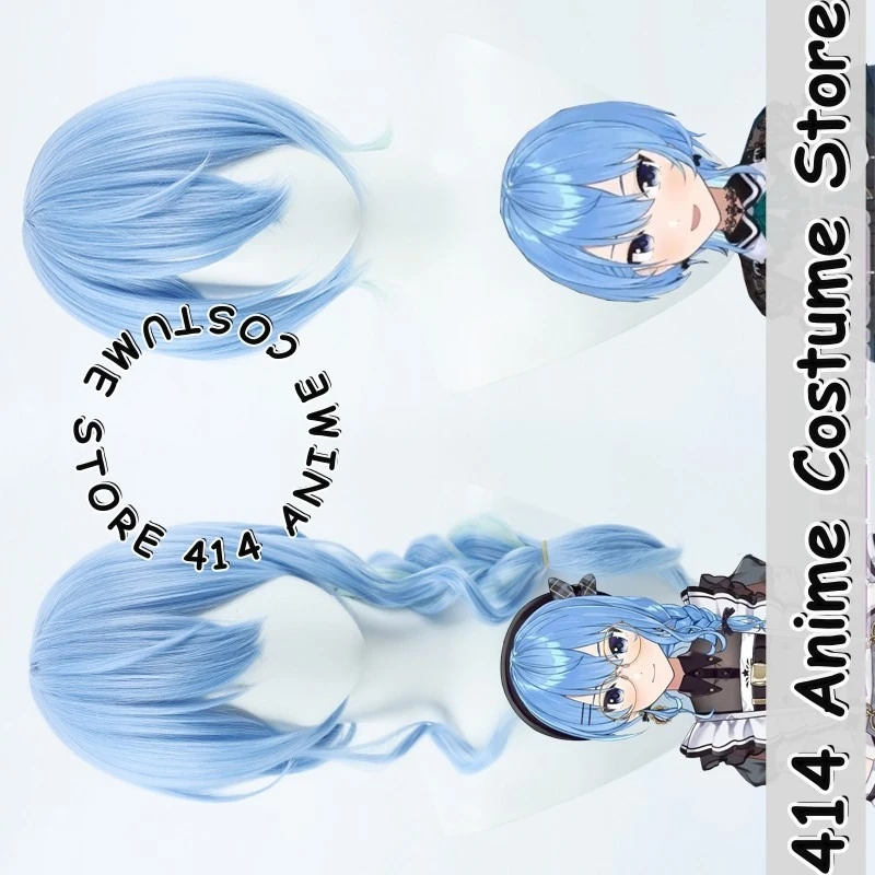 

Игра и аниме Hoshimachi Suisei Battle Maid Ver Косплей Парик Hololive VTuber Термостойкое волокно Синтетические волосы