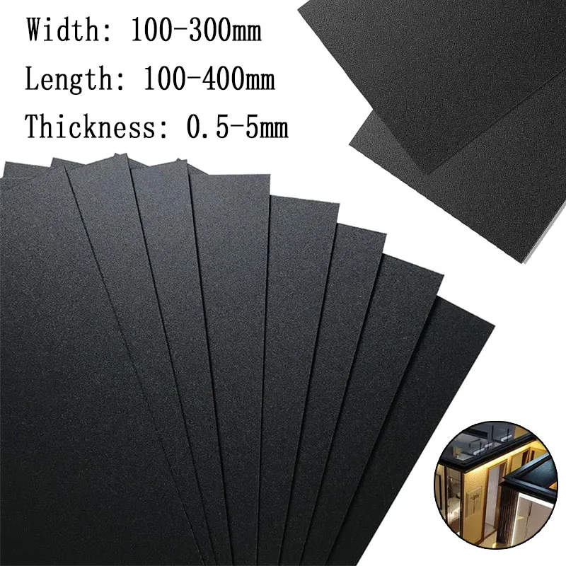 5-50PCS ABS Plastic Model Sheet Black  0.5mm/1mm/1.5mm/2mm/3mm/4mm/5mm Thick for Craft Projects DIY Cosplay
