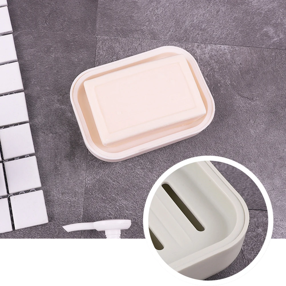 

4Pcs Portable Soap Box Container Dish Tray Double Layer Holder Shower Draining Compact Travel Friendly Hygiene