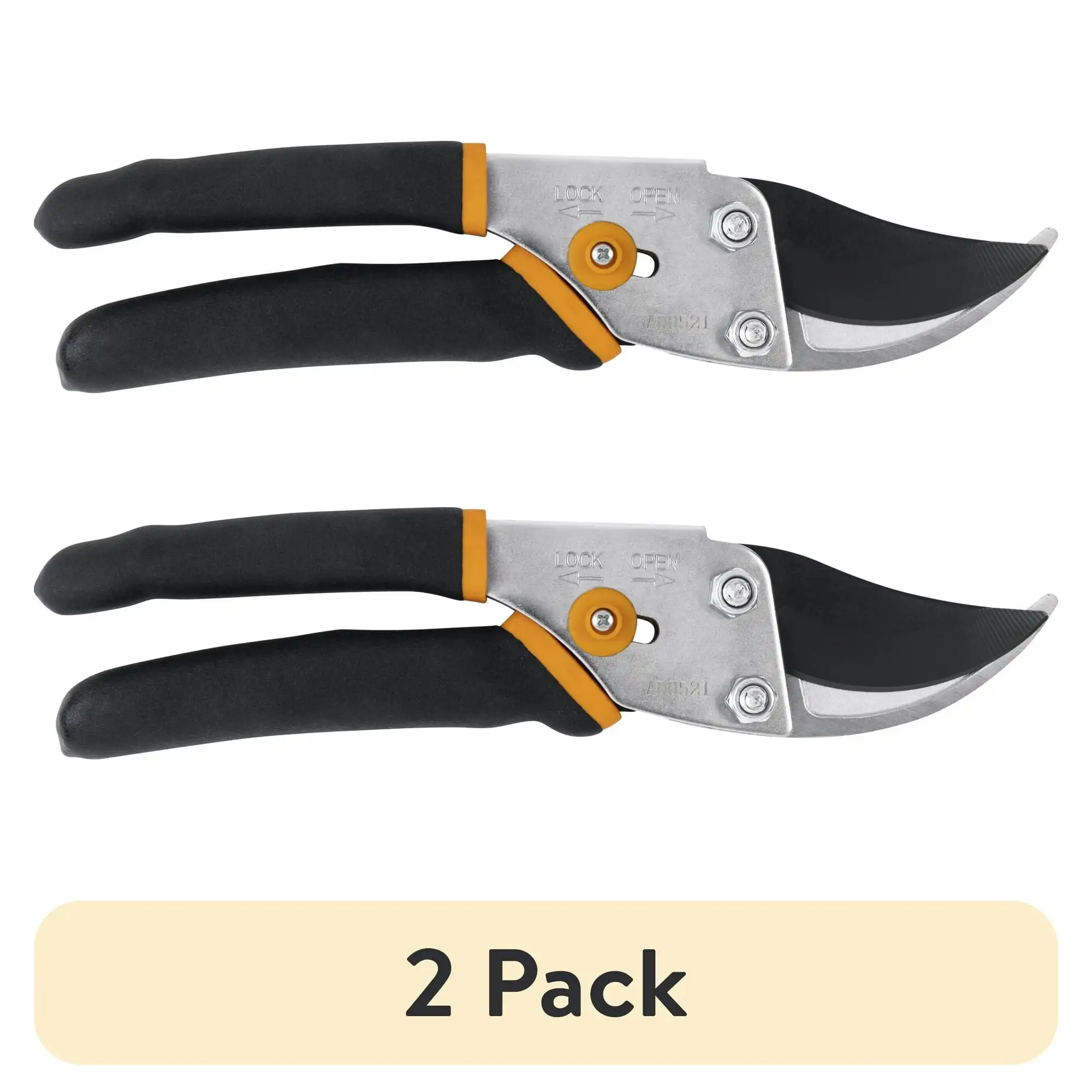 

(2 pack) Fiskars Traditional Bypass Pruner, Steel Blade and Non-Slip Handle ,5/8" Diameter Cuts
