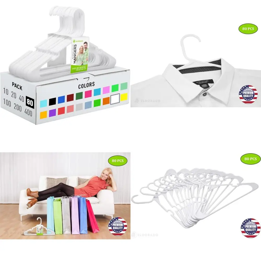 شماعات بلاستيكية لملابس البالغين - مثالية للاستخدام اليومي، مناسبة للقمصان والبلوزات والقمصان والفساتين