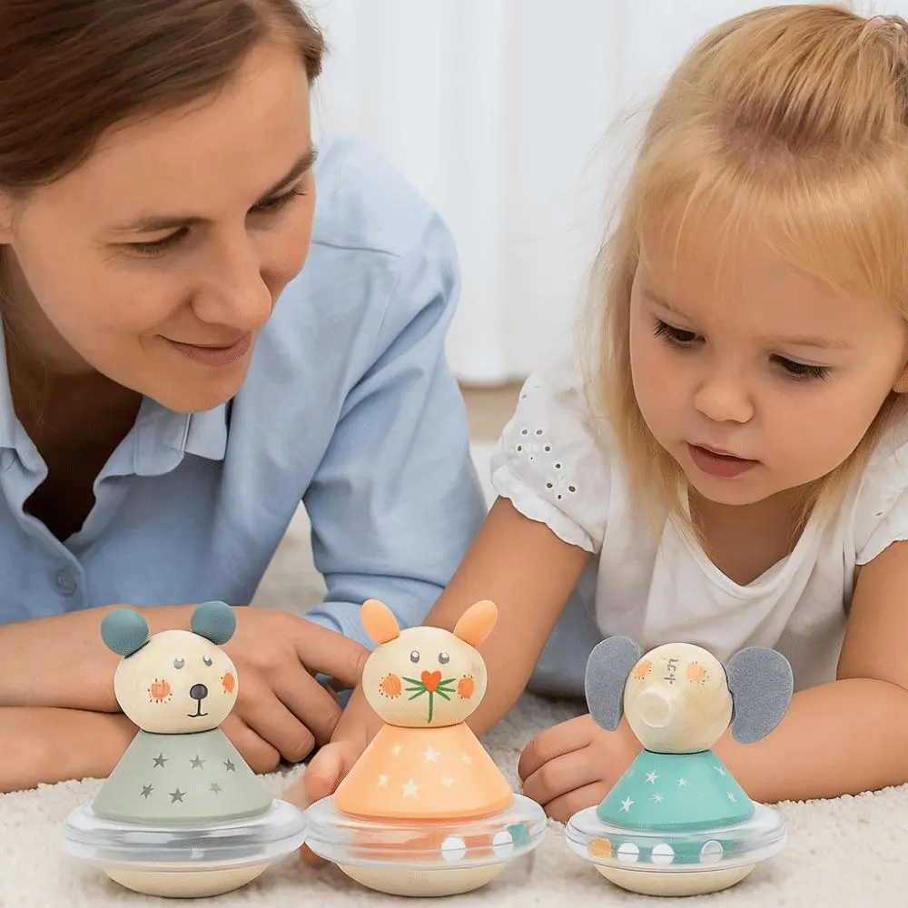 Ambachten Houten Tumbler Pop Pop Handgemaakte Kleine Beer Schommelstoel Collectie Mini Olifant Tumbler Kinderen Meisjes Jongens