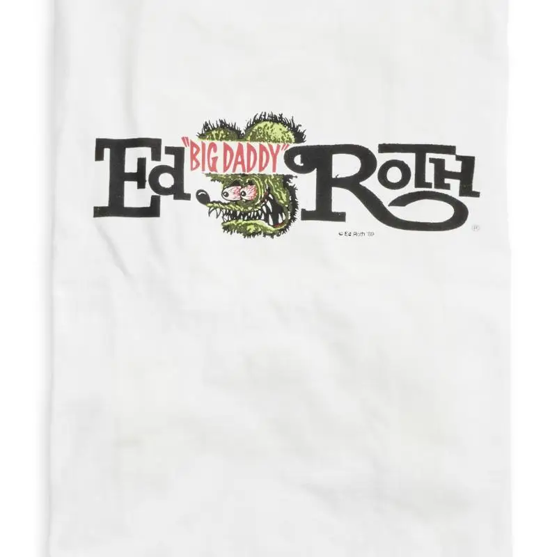 Men's Ed Big Daddy Roth Roth Rat Fink Signature Logo White Cotton T-Shirt M-3XL