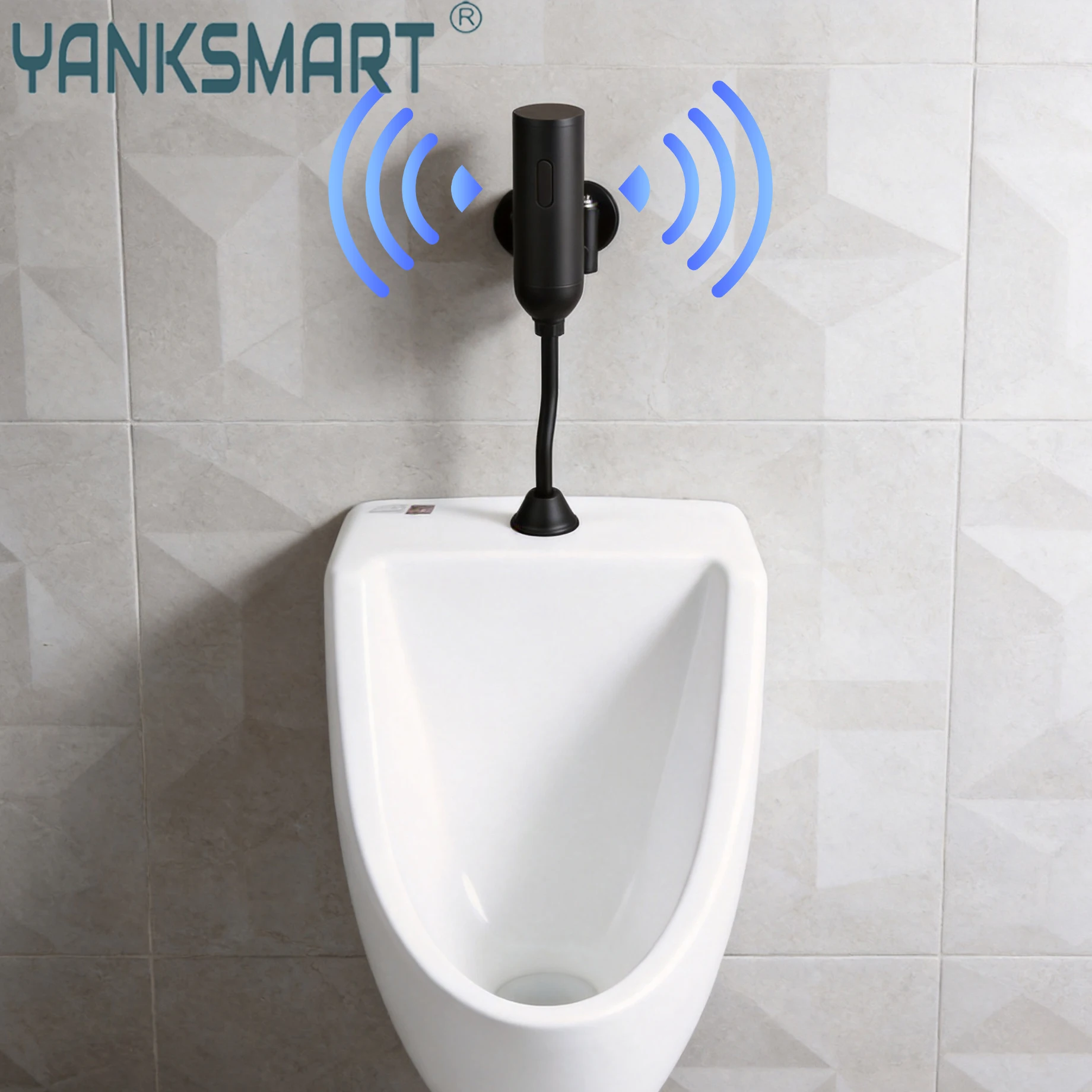 YANKSMART Urinal Bathroom Toilet Automatic Flush Valve Sensor Urinals Wall Mounted Faucet Touch Tap DC & AC Bath Accessory