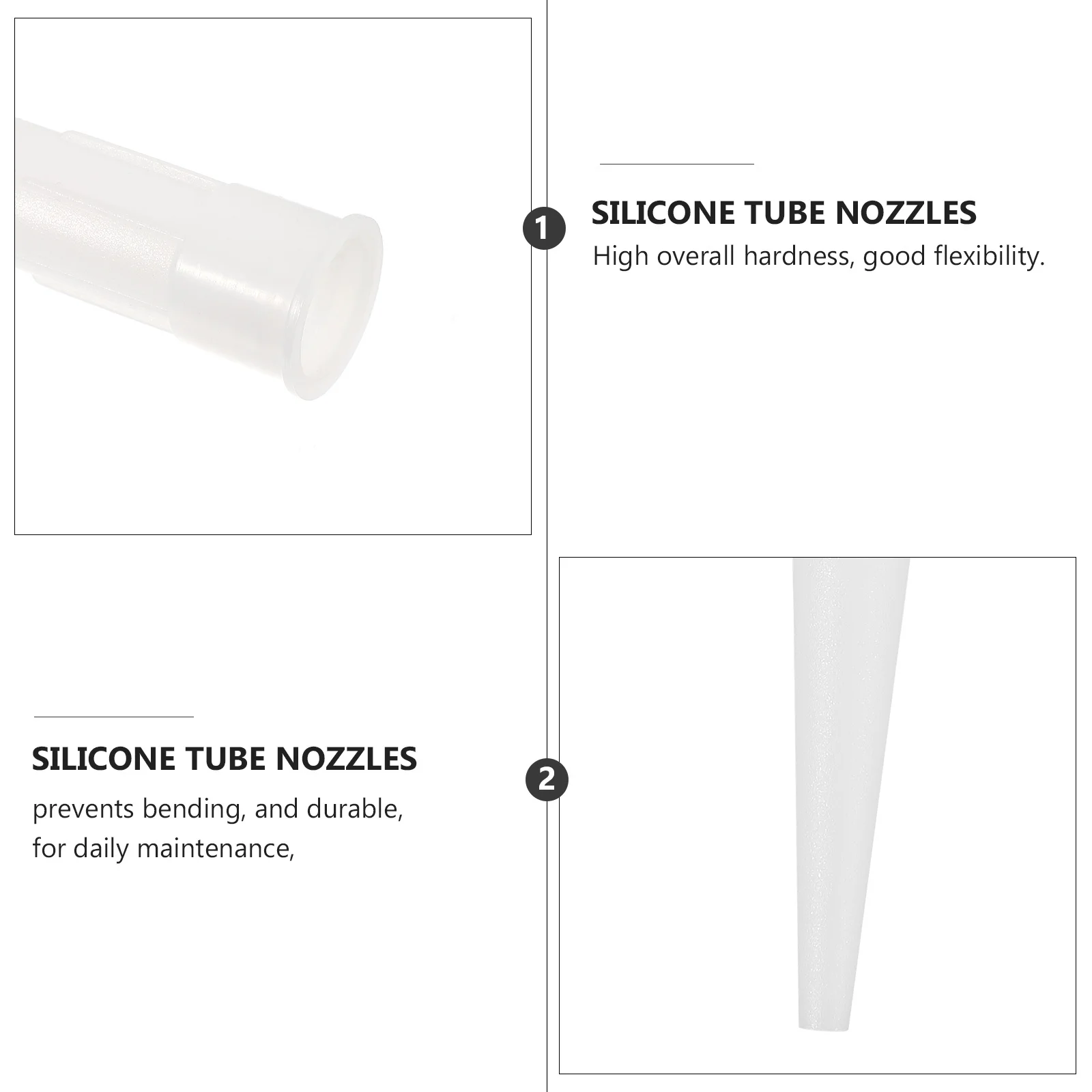 

40Pcs High Hardness Flexible Caulk Nozzles with Re-Sealable Screw Tips for Leak Prevention Home Projects Silicone Tube Nozzles