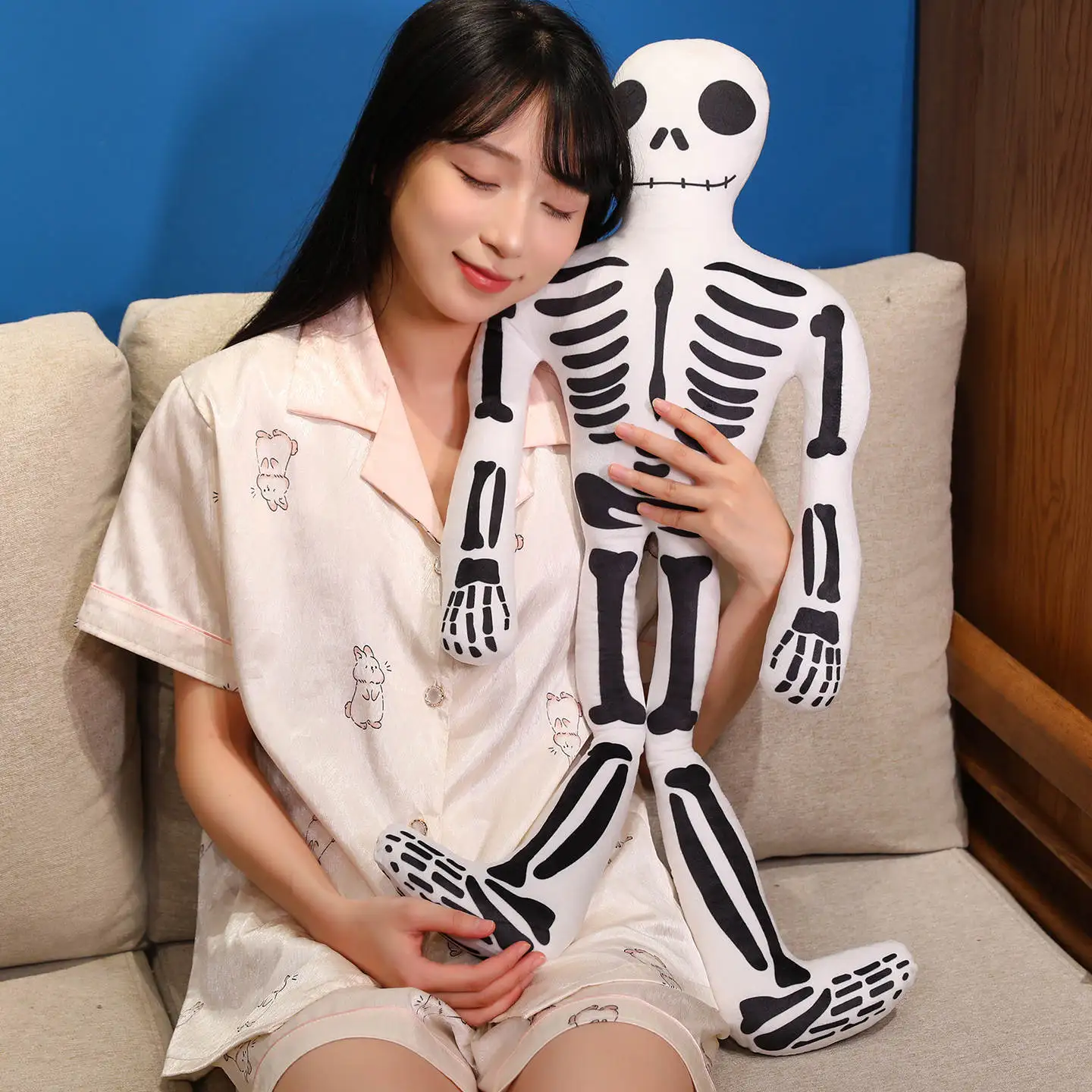 40/60/80cm Creative Halloween Dancing Skull Plush Doll Pillow Different Posture Of Skeleton Pumpkin Ghost Plush Toy Home Decor