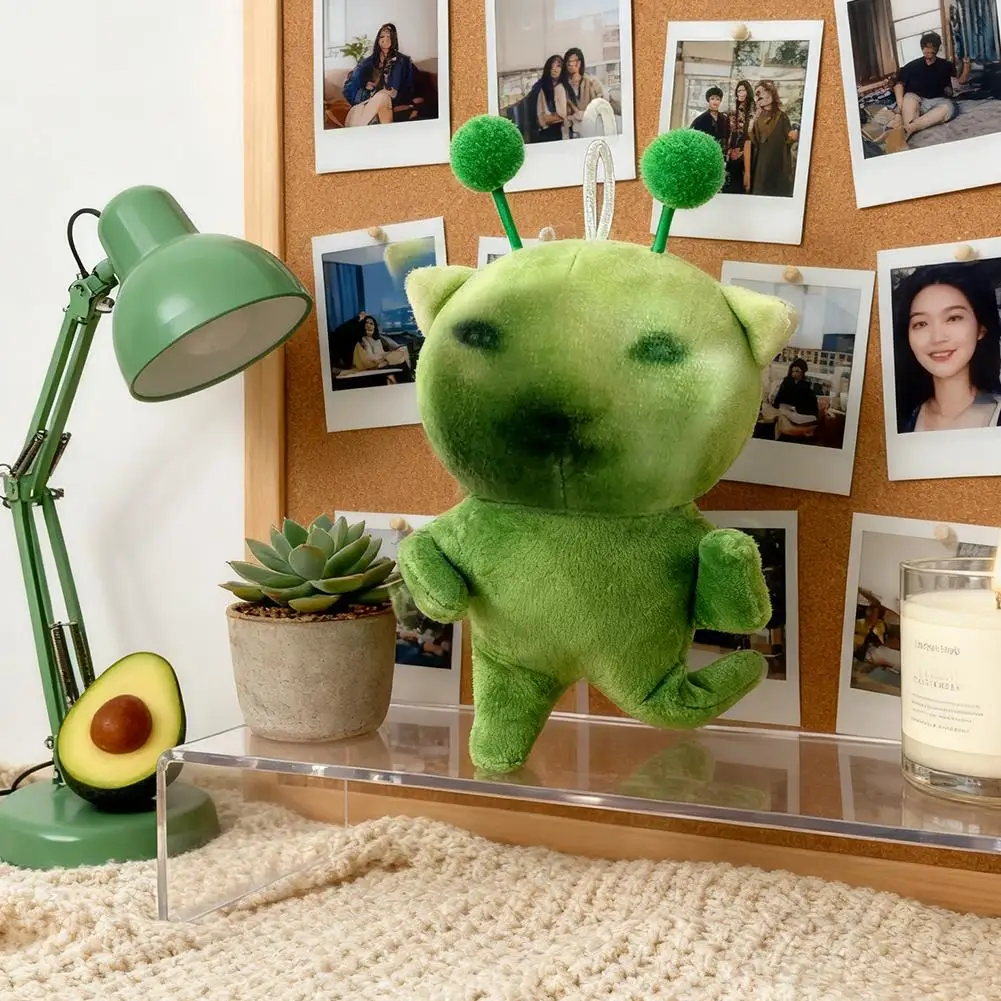 Jouet en peluche à effet spécial chat alien vert, poupée de chat, pendentif de chat, poupée, cadeau de compagnon spécial de forme variable drôle et créatif