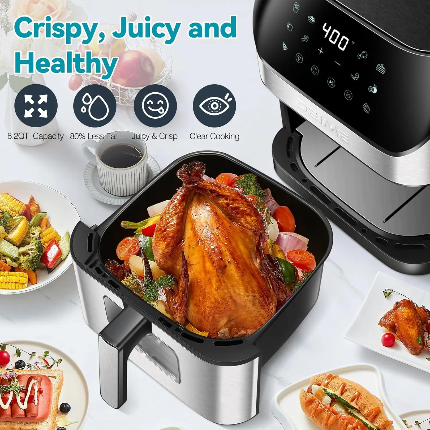 Air Fryer 6.2 QT Large Capacity Oven 3