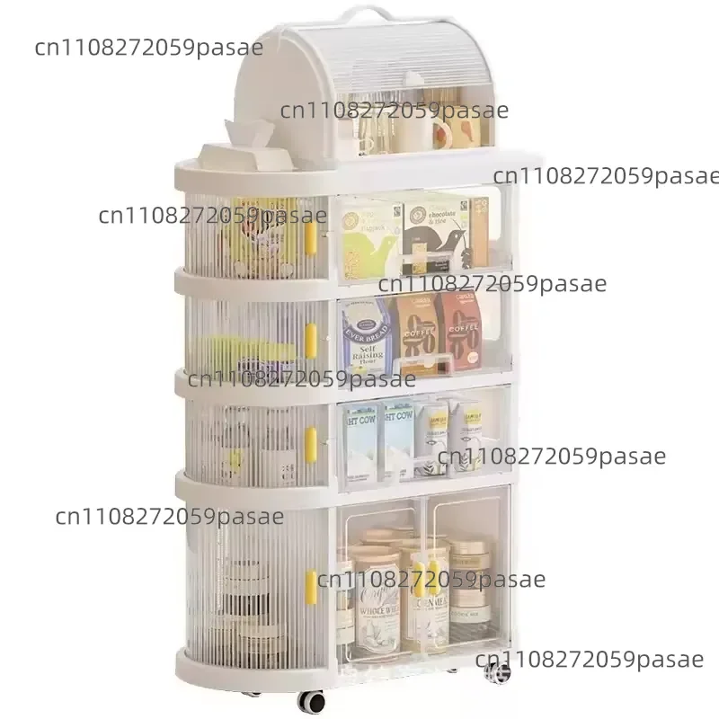 

Portable Wheeled Foldable Plastic Drawers Storage Trolley Rolling Cart Multiple Layers Modern Kitchen Home Office Garden