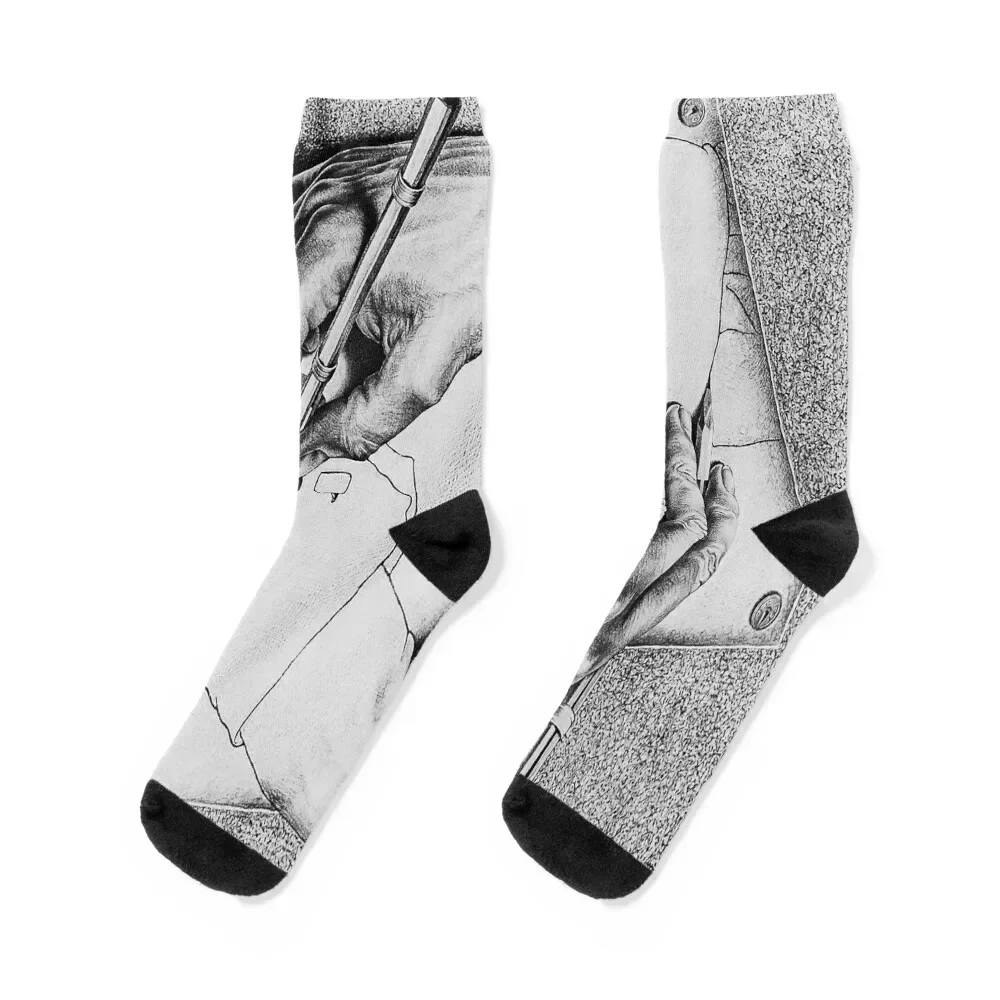 

m c escher art paintings Socks anti-slip Christmas warm winter halloween Socks Men's Women's