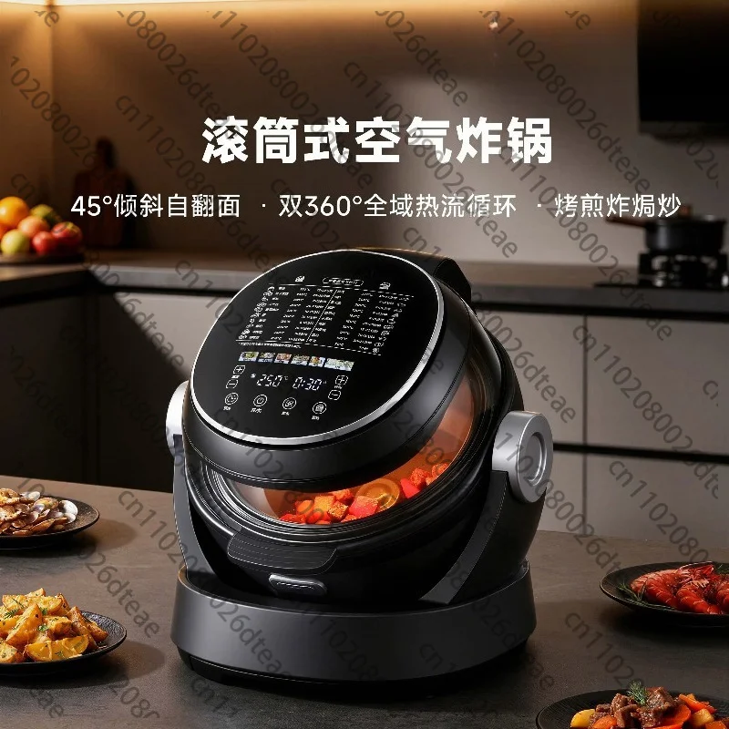 Multifunction New Design Digital Dehydration Grill Roast Home Appliance Electric Rolling Smart Air Fryer With Touch Screen
