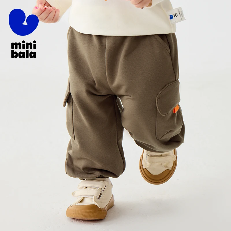 

Mini Bala Unisex Kids Trousers 2025 New Spring Product Baby Outdoor Workwear-style Sweatpants Cool Straight-leg Trousers