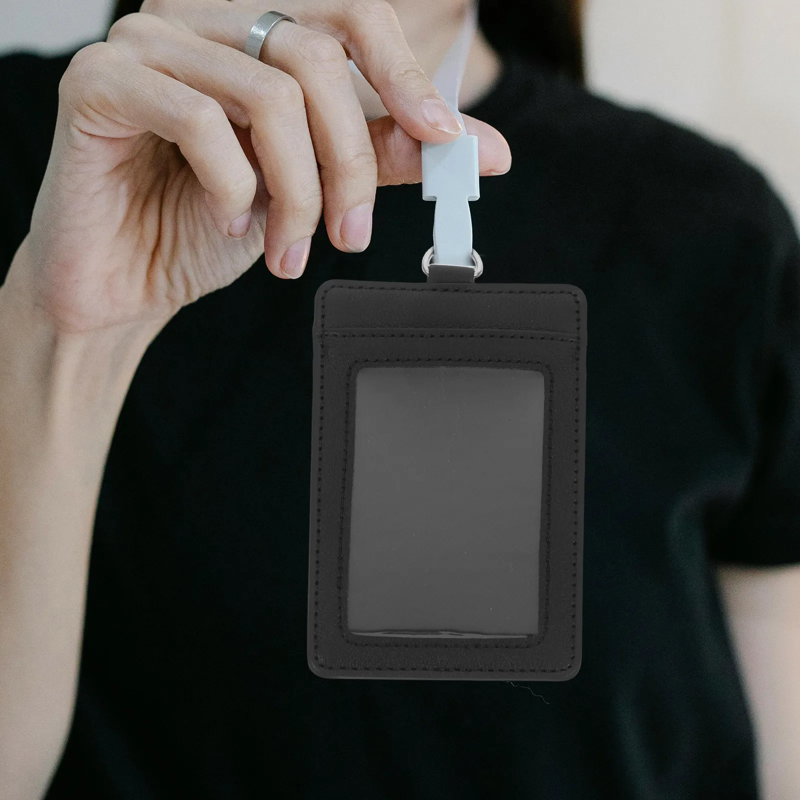 2 قطعة حاملي الهوية شارة كم بطاقة واقية كم لبطاقات الهوية بطاقات الائتمان اسم شارات Pu بطاقة واضحة قابلة لإعادة الاستخدام #3