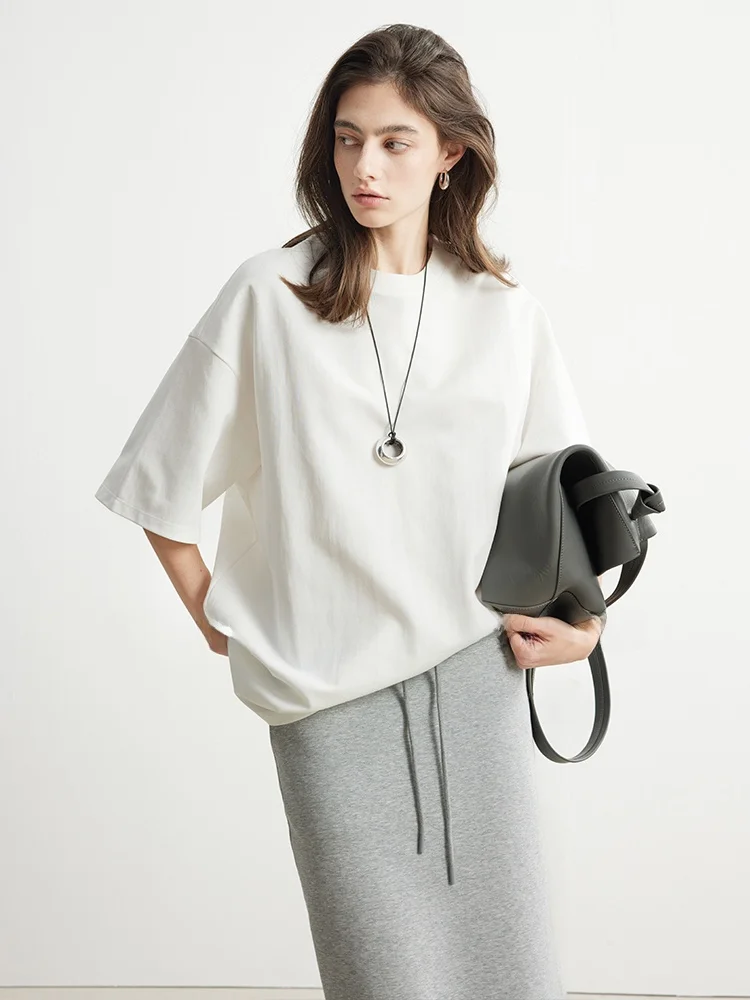 

Удобная круглая белая футболка большого размера Ne ort Sve, женская свободная посадка, повседневный дышащий летний топ, впитывающий пот