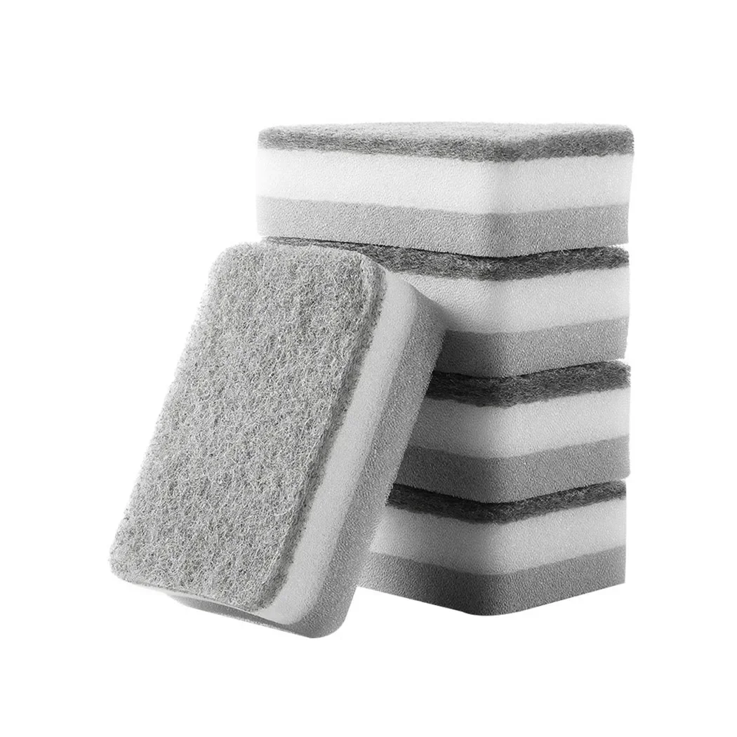 5PCS/Set Scouring Pad High-Density Sponge Scouring Pad Kitchen Cleaning Cloth Home Double-sided Cleaning Sponge