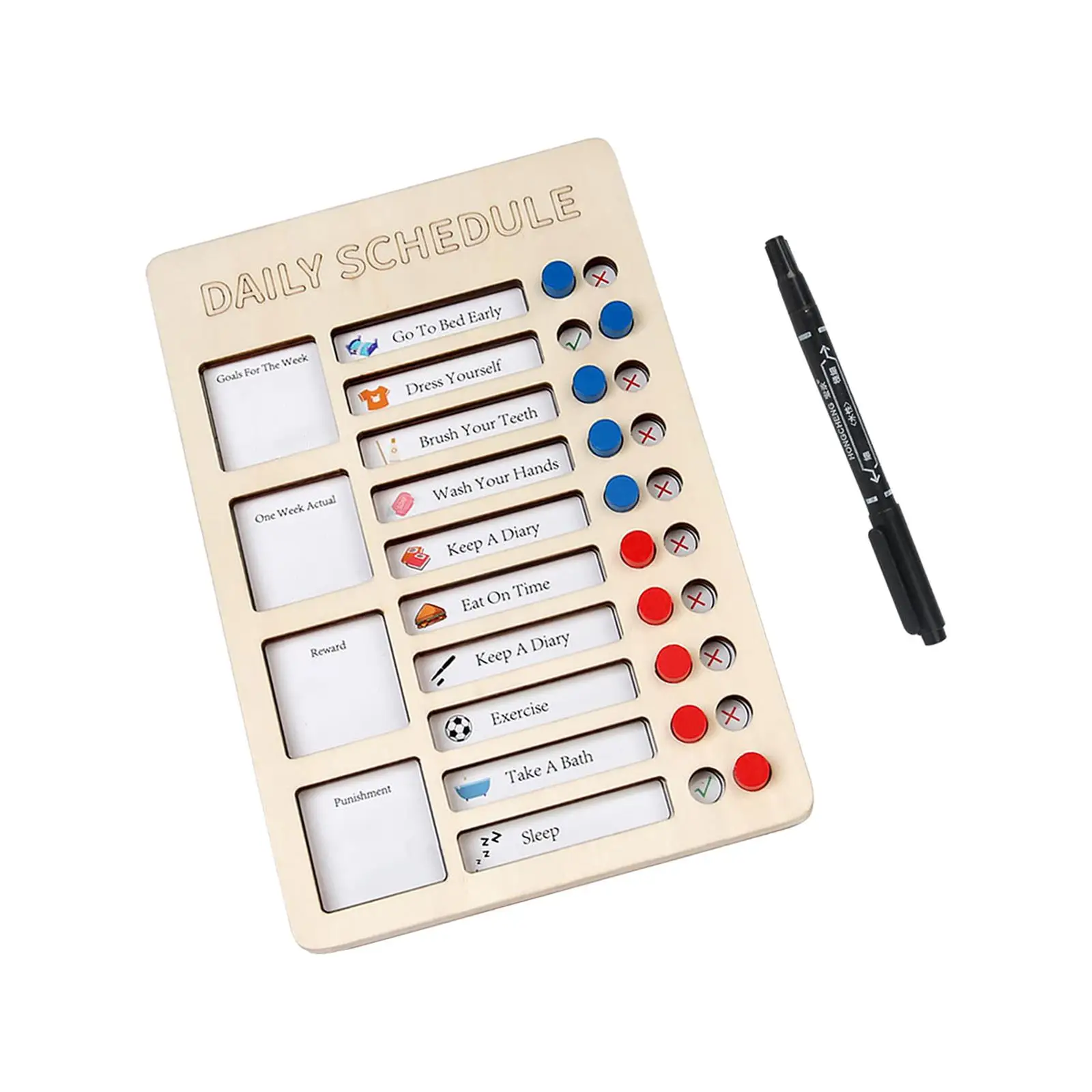 Daily Schedule Board Notepad Resuable with Pen 15x22cm for Kids Adults Detachable Routine Chart to Do List Board Behavior Chart