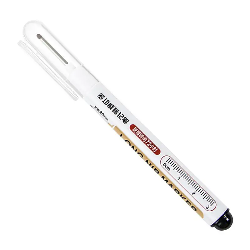 Deep Hole Marker Pens Waterproof Long Head Deep Reach Drill Marker Long Nosed Marker Deep Drill Hole Long Nib Scriber for