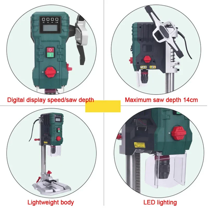 220V Digital Display Bench Drill With Infrared Positioning Adjustable Speed Woodworking Bench Drilling Machine Electric Tool