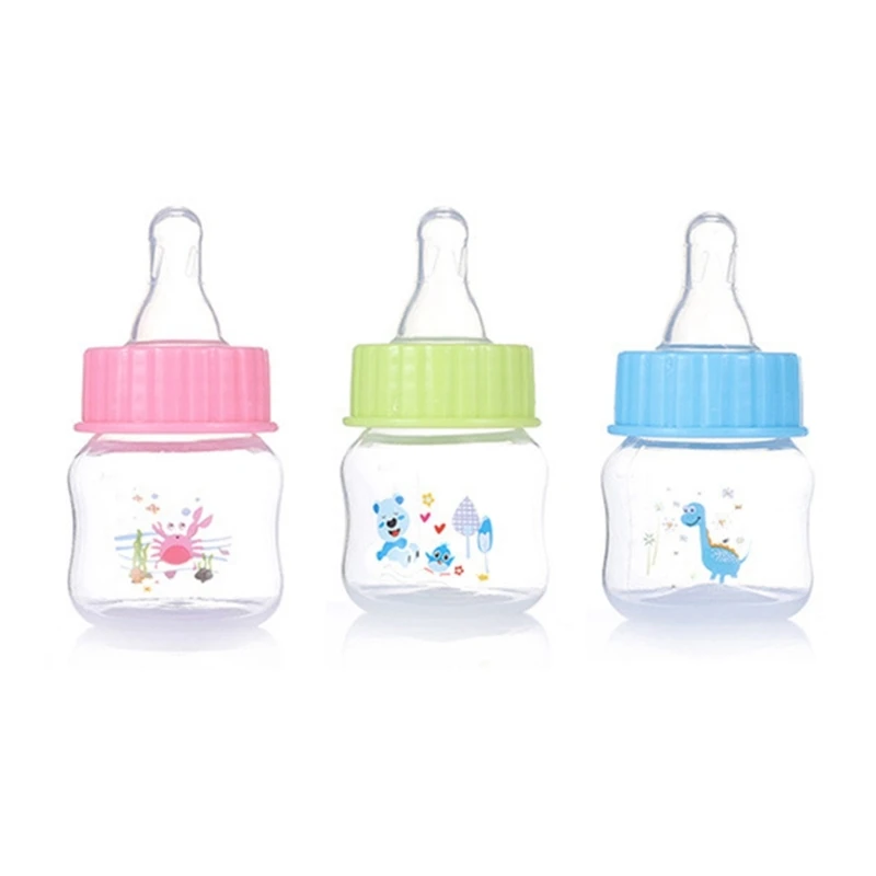 Infant Bottle Baby Feeding Essential Newborns Milk Bottle 50ml/1.7 Ounce Nursing Bottle Cartoon Printed Baby Pet Bottle