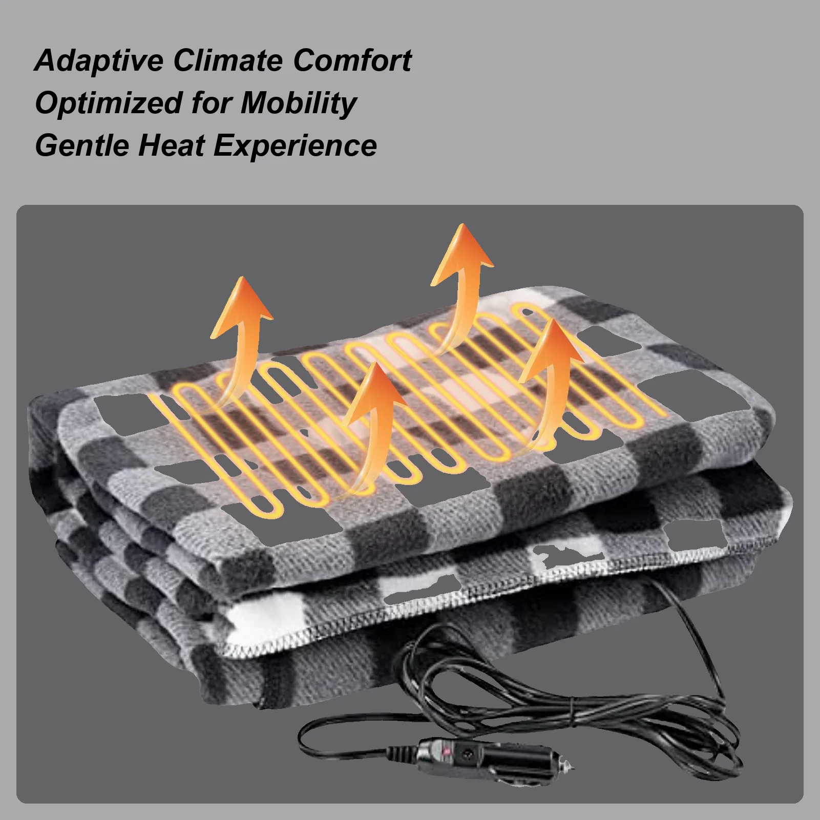 Heated Car Blanket 3 Levels Auto off Beddings 12V Electric Heated Throw for Vehicles for Commuting Camping Road Trips Family