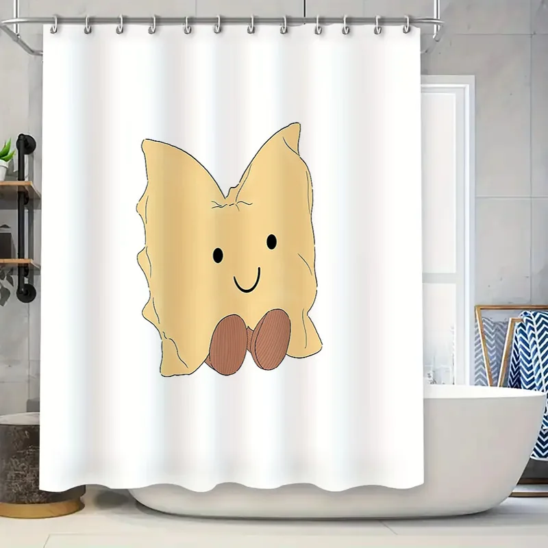 

Занавеска для душа с милой рыбкой, водонепроницаемый декор для ванной комнаты, тематический фон океана, моющаяся ткань для детской комнаты