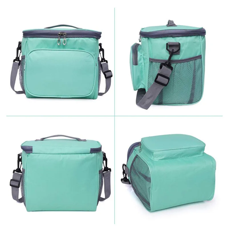 Portable Lunch Bag Insulated Large Bags Thermal Box Durable Waterproof Office Reusable Strap Picnic Bag for Couples Unisex ﻿