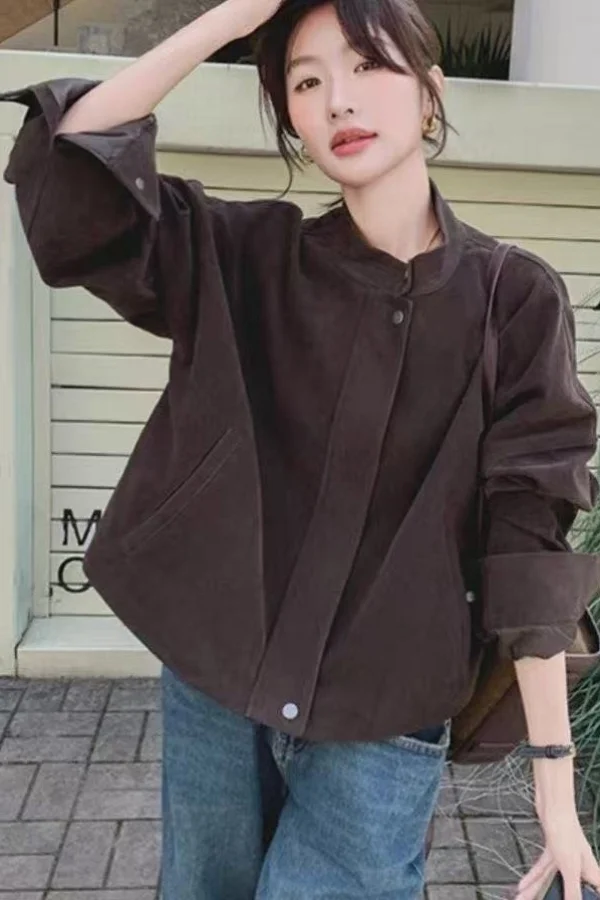 

Fitted Jackets Warm Woman Winter Coat Shoulder Stylish Olive Green Single-Layer Moderate Windproof Mid-Long Wadded Fleece-Lined