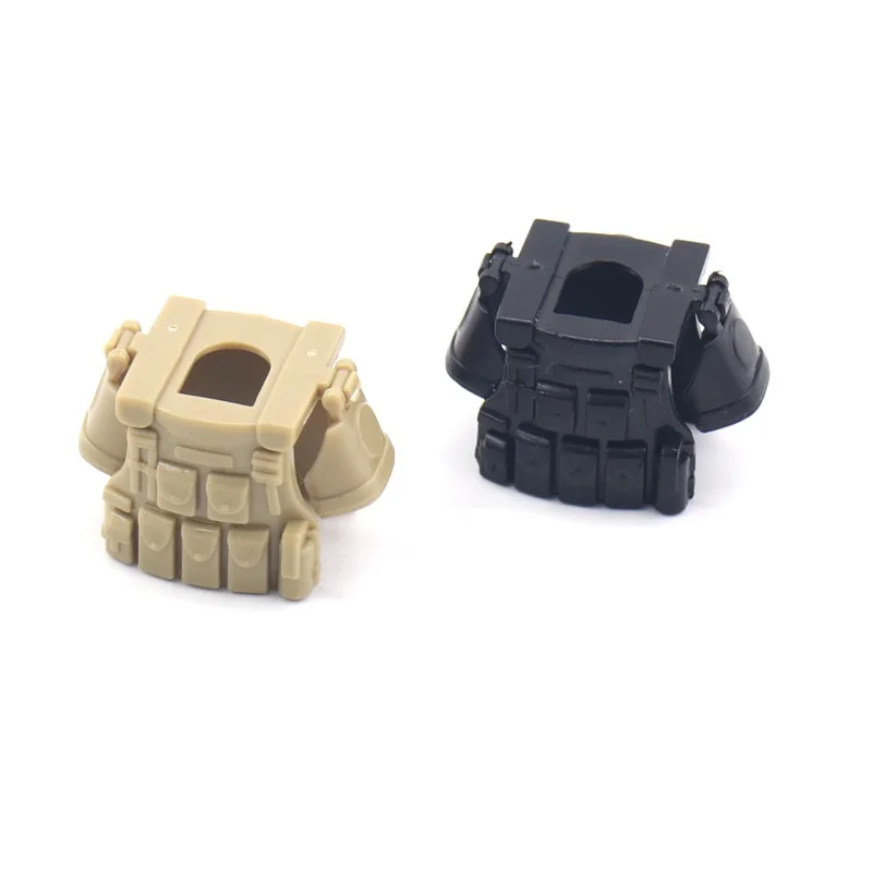 MOC Military Pauldrons Heavy Body Armor Mini Action Figures Soldier Weapons Swat Police Parts Building Block Brick Children Toys