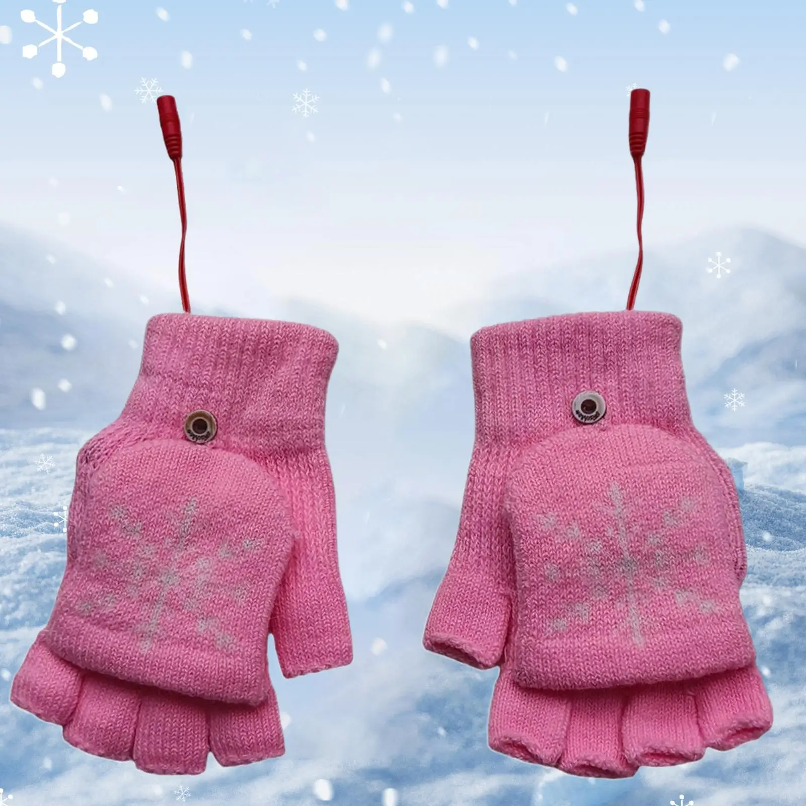 

Heated Gloves For Women Fingerless USB Electric Heating Gloves Hand Warmers Cold Weather For Men Women Snowboarding Hunting