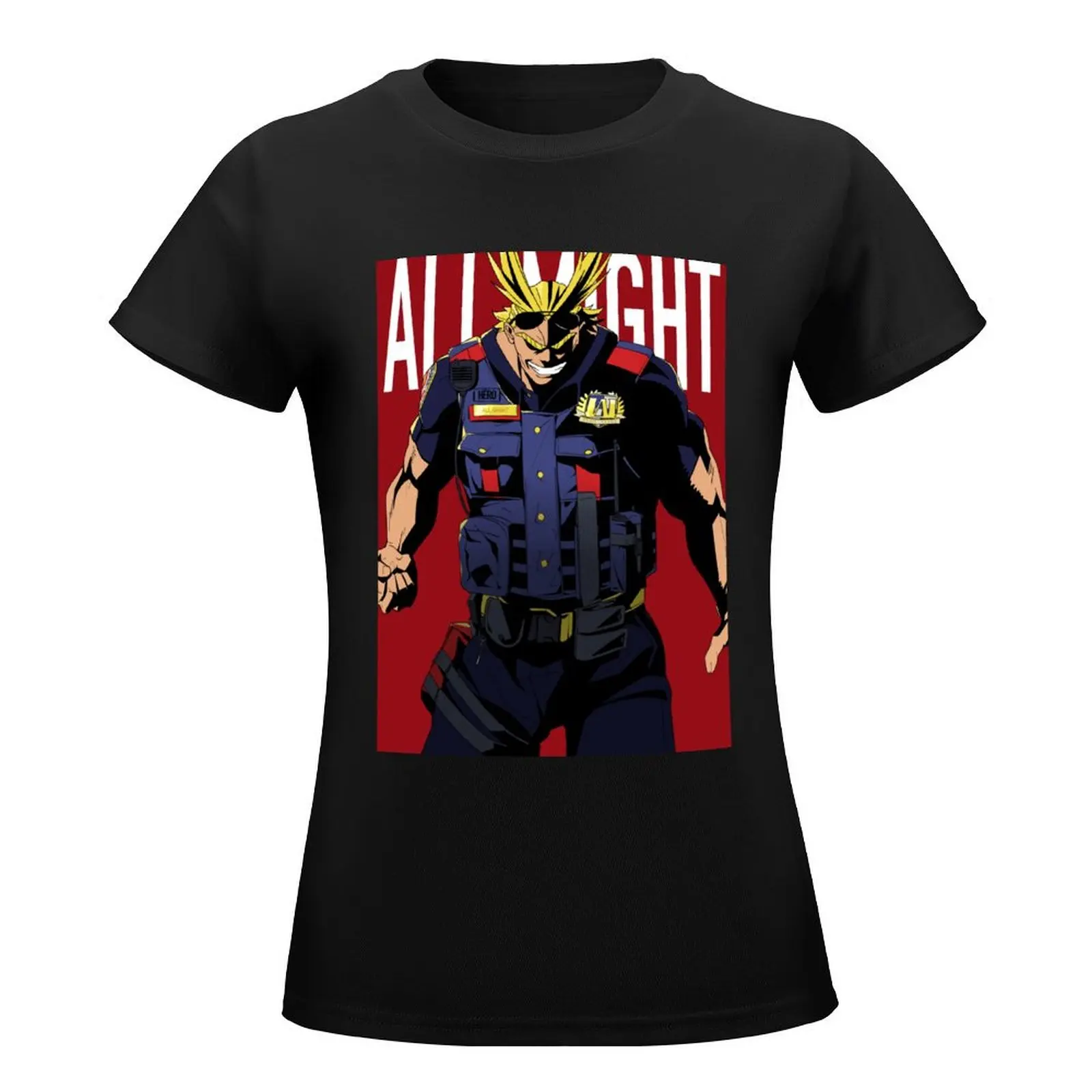 Officer Allmight Red T-Shirt Short sleeve tee Female clothing lady clothes Woman T-shirts