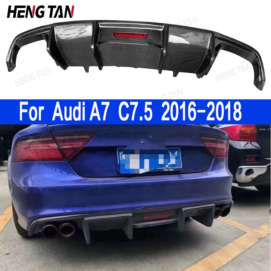 For Audi A7 C7.5 2016-2018 Regular KB Style Carbon Fiber Car Rear Bumper Diffuser Rear Splitters Spoiler Back lip