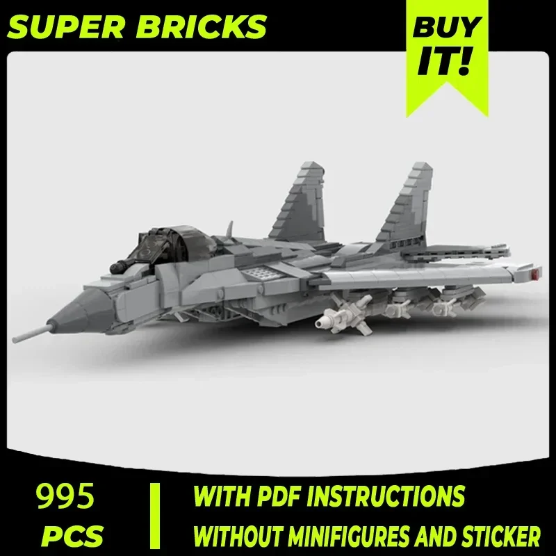 Moc Building Bricks Military Model MiG-29 Twin Engine Air Control Fighter Technology Blocks Gift Christmas Toy DIY Sets Assembly