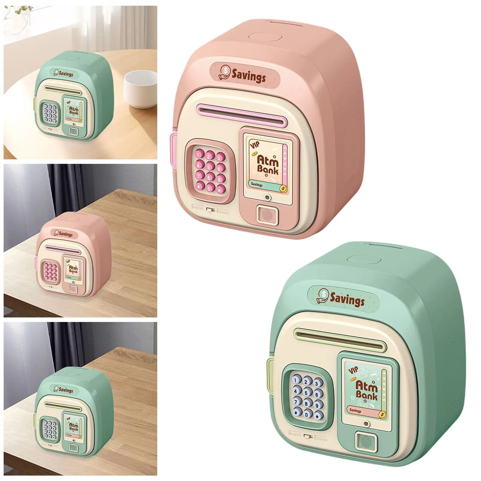 

Electronic Piggy Bank Practical Gifts Tabletop Decoration Automatic Roll Savings Jar Cartoon Children Password Kids Girls Boys