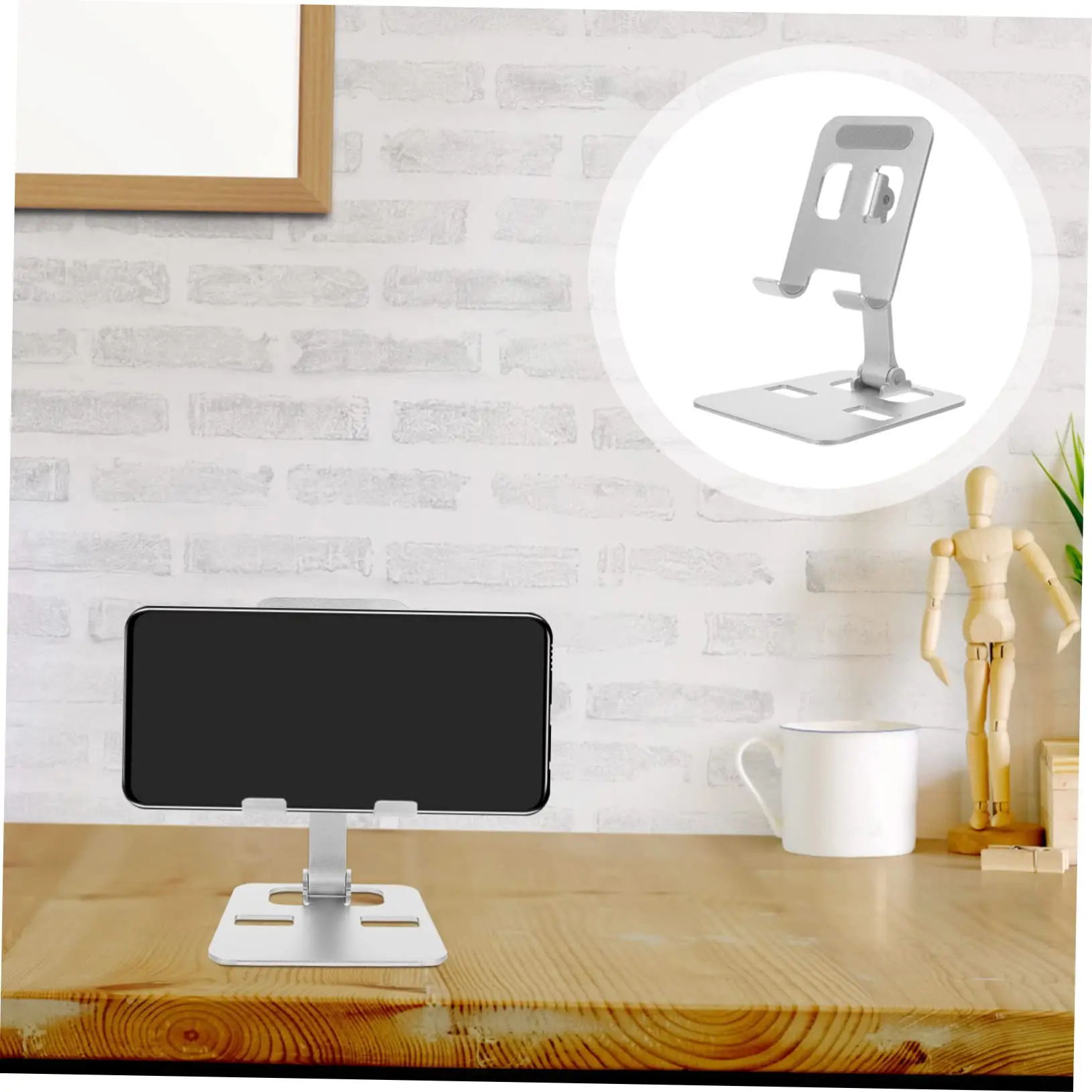 Klappbarer Desktop-Telefon- und Tablet-Ständer, tragbarer Halter für Heimbüro-Filme und Videoanrufe, kompatible Geräte